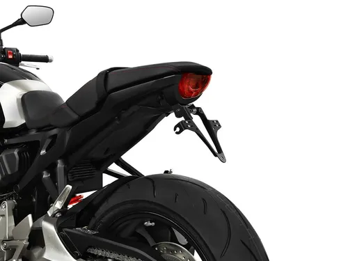 ZIEGER Kennzeichenhalter Basic für Honda CB 1000 R (BJ 2018-20) - Hochwertiger Kennzeichenhalter für Honda CB 1000 R (BJ 2018-20) mit verstellbarem Neigungswinkel und sportlicher Optik. Einfach zu montieren, ohne Verkleidungsänderungen und TÜV-frei.