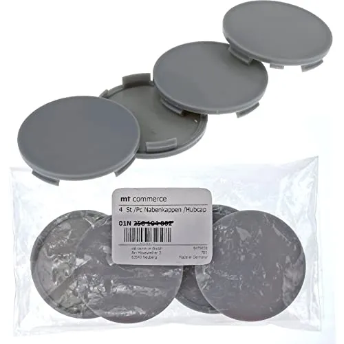 4X 64 mm Nabenkappen Felgen Deckel Kappen Grau Flach für Alutec Rial Anzio