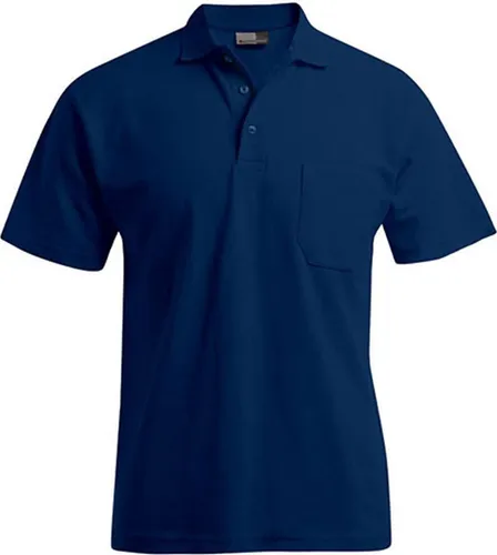 Heavy Poloshirt mit Brusttasche Herren, Marineblau, L - Hochwertiges Poloshirt für Herren in Marineblau mit praktischer Brusttasche, ideal für Freizeit und Büro.