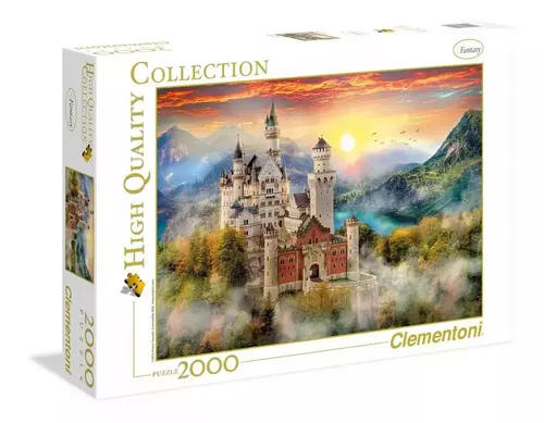 Clementoni 32559 Neuschwanstein Puzzle - 2000 Teile, buntes Erwachsenenpuzzle für Geschicklichkeit und stundenlangen Knobelspaß