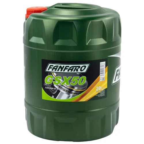 Fanfaro GSX-50 20W-50 Motoröl 20 L - Hochwertiges Motoröl für optimale Leistung und Schutz, ideal für verschiedene Fahrzeugtypen, API SN und API CH-4 zertifiziert.