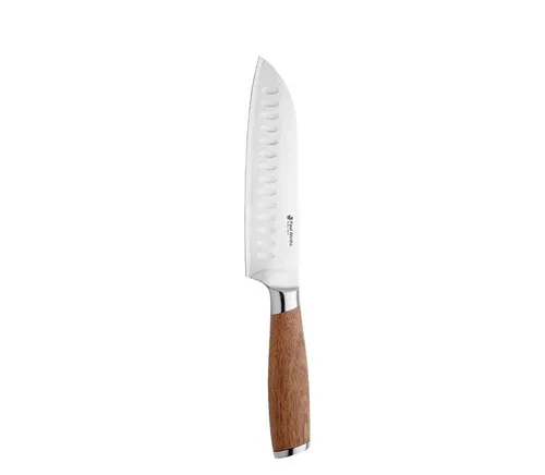 Paul Wirths SURU Santoku-Damastmesser 18cm - Santoku-Messer aus japanischem Damaststahl, ideal für präzises Schneiden von Gemüse, Fleisch und Fisch mit hoher Schnitthaltigkeit und ergonomischem Design für müheloses Arbeiten.