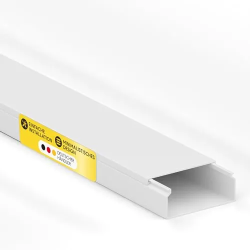 Kabelkanal aus hochwertigem PVC weiß Kabelleiste 2m - 1 Stück - 40x16mm