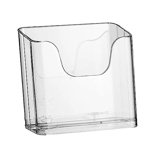 ogoPLUS Prospektständer DIN A6 Hochformat / Prospekthalter Flyer-Ständer Werbung Aufsteller Tisch-Prospektständer / Prospektbox / Werbung, glasklar, leichte Neigung für optimales Blickfeld