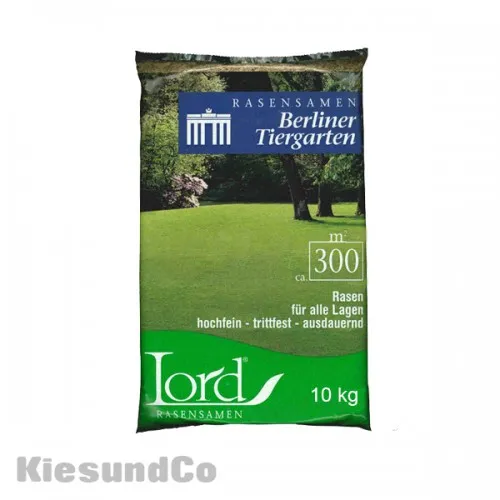 Lord Rasensamen Berliner Tiergarten 10 kg - Rasensamen für strapazierte Hausgärten oder öffentliche Anlagen, schnellwachsend und pflegeleicht, ideal für alle Lagen mit guter Narbendichte.