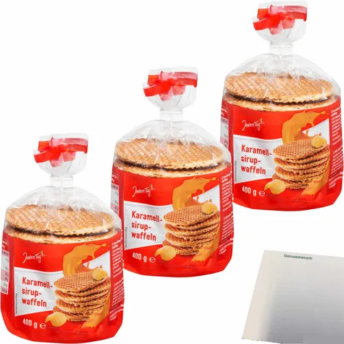 Jeden Tag Karamell Sirup Waffeln 3er Pack 3x400g