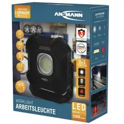 ANSMANN WL2000R – Wiederaufladbare LED Arbeitsleuchte mit 2000 Lumen und Powerbank