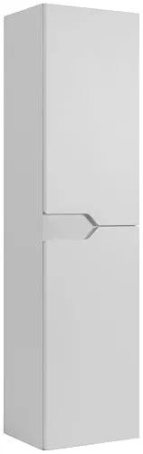 Rodan Badezimmerschrank Hoch 136 cm - Badschrank Schmal Weiß, 35×27 cm - Modernes Badezimmer Regal mit Türen - Hochschrank für Bad Aufbewahrung - Schmaler Schrank