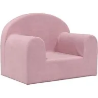 vidaXL Kindersofa - Rosa Weich Plüsch - Sofas fürs Kinderzimmer mit abnehmbarem Bezug, ideal für bequemes Lesen, Spielen und Entspannen. Weicher Plüsch und sichere, kindgerechte Gestaltung sorgen für ein gemütliches Erlebnis.
