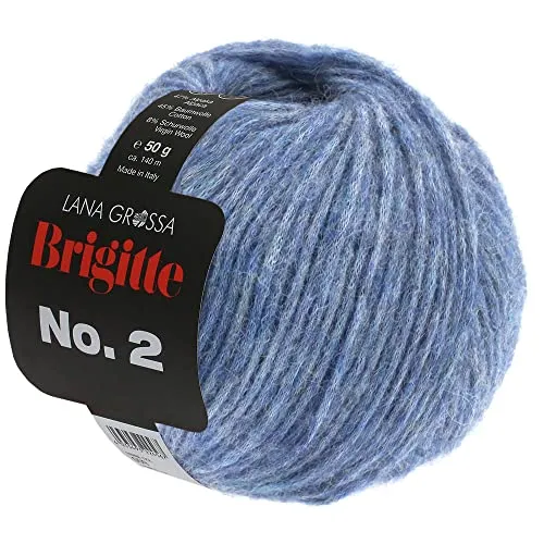 LANA GROSSA Brigitte Nr.2 | Edle Netzgarnstruktur aus Alpaka und Baumwolle | Handstrickgarn aus 47% Alpaka, 45% Baumwolle & 8% Schurwolle | 50g Wolle zum Stricken & Häkeln | 140m Garn FB 6