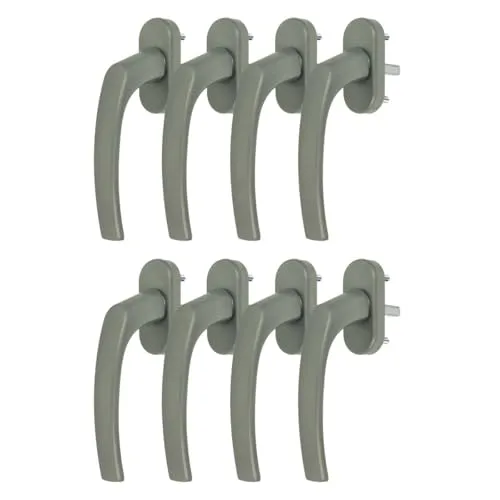 Alu Fenstergriff in Dunkelsilber F9 - Stiftlänge 30mm 8 x