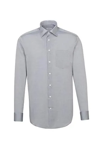 Seidensticker Herren Bügelfrei Kent Langarm Business Shirt - Anthra, 45 EU - Herrenhemden mit Regular Fit und knitterfreier Technologie für mühelosen Stil im Büro oder bei Veranstaltungen. Hochwertige Baumwolle sorgt für angenehmen Tragekomfort.