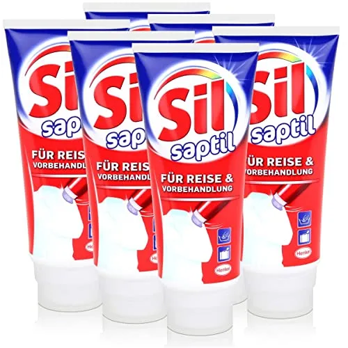 Sil saptil Universal Fleckenentferner 200ml - Effektive Reinigung für unterwegs - Der Sil saptil Universal Fleckenentferner entfernt hartnäckige Flecken, ideal für Reisen und zuhause. Mit der praktischen Bürste gezielt anwenden und die Wäsche strahlend sauber zurücklassen. Inhalt: 200ml.