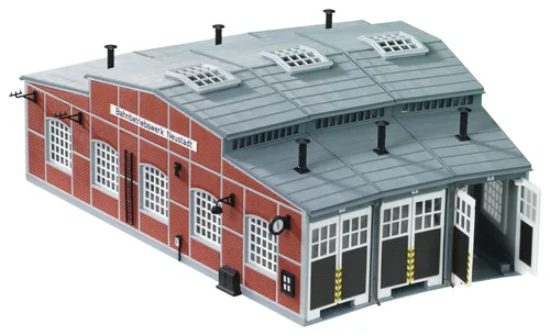 Fleischmann 9475 Spur N Ringlokschuppen Bausatz - Modelleisenbahnen-Zubehör, hochwertiger Bausatz für detailgetreuen Lokschuppen in Spur N, ideal für realistische Modellbahnlandschaften