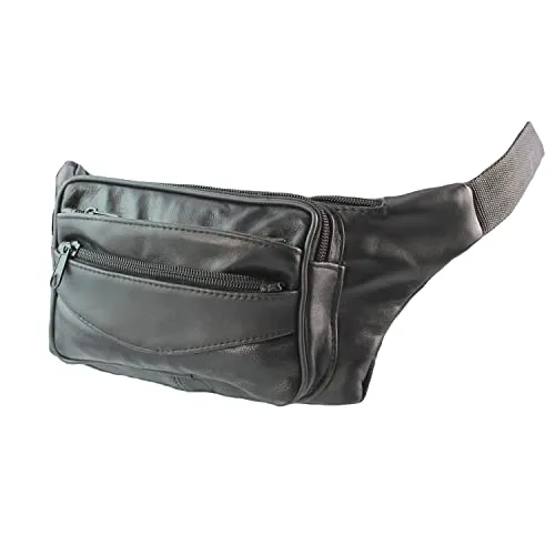 Gürteltasche Bauchtasche Hüfttasche Schwarz Echt Leder Umhängetasche Bag Geldbörse