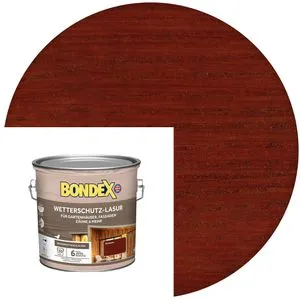 BONDEX Wetterschutz-Lasur für Aussen - Mahagoni, 2,5 l - Farben & Lacke: Wasserbasierte, tropfgehemmte Lasur mit exzellentem UV- und Wetterschutz für bis zu 6 Jahre. Ideal für Gartenhäuser, Zäune und mehr.