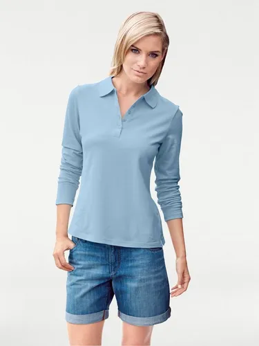 heine Langarm Poloshirt in Blau Größe 34