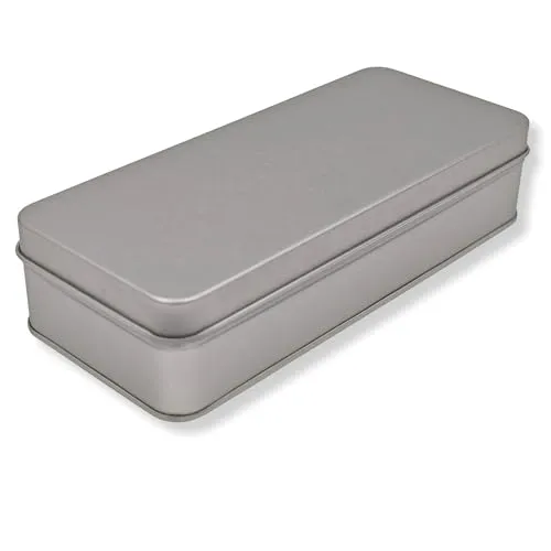 MediMuc Klassiker Blank Flach MINI Stülpdeckel Keksdose, Bonbondose, Gewürzdose, Minidose für kleine Utensilien Volumen ca. 0,6L Maße L/B/H 18,0 x 7,7 x 4,2cm