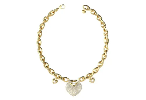 Guess Kette mit Anhänger Pavée Herzen Goldfarben von GUESS