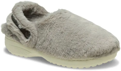 Crocs Classic Unfurgettable Holzschuhe Grau EU 37-38 - Sonstige Sportschuhe mit kuscheligem Kunstfell-Obermaterial und vielseitiger Croslite™-Außensohle für maximalen Komfort und Stil, ideal für drinnen und draußen.