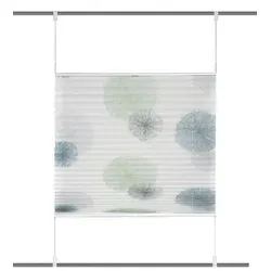 HOME WOHNIDEEN Plisseerollo RAWLINS, halbtransparent in blau/grün - Raffrollo mit Hakenaufhängung, ideal für Fensterflügelstärken von 13-19 mm. Der bedruckte Stoff sorgt für eine stilvolle Raumgestaltung und lässt Licht sanft durch.