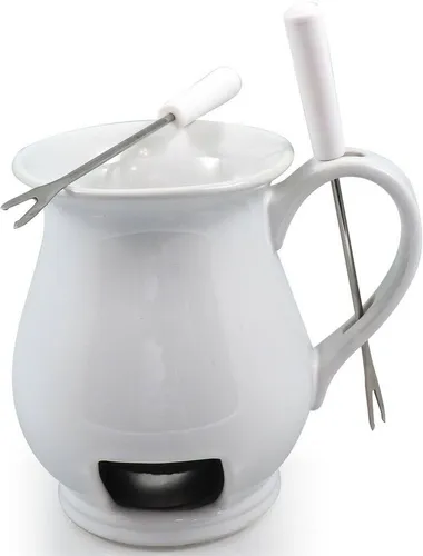 SWISSMAR Fondue Indulge, Schokolade,1 Keramikfondue, 2 Fonduegabeln, 1 Teelicht-Kerze