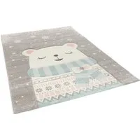 Pergamon Kinder Teppich Maui Kids Schnee Bär Grau 80x150cm