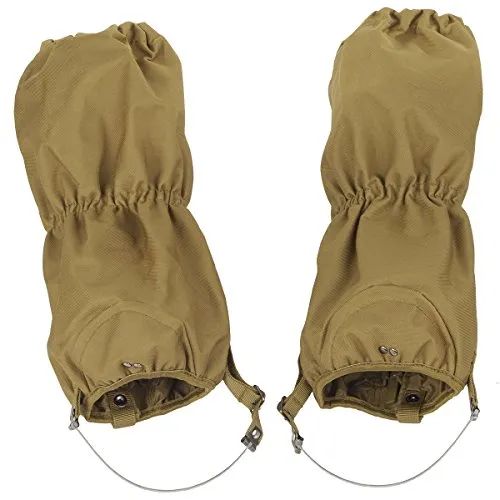 MFH Gamaschen Braun - Robuste Schuhgamaschen für nasse und schlammige Bedingungen, wasserdicht und winddicht, mit einstellbarem Design für optimalen Komfort.