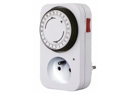 Perel 24-Std.-Zeitschaltuhr, mechanisch, 230 V, 16 A, 3680 W, Typ E (französisches System), weiß