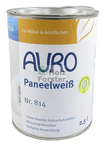 AURO Paneelweiß Nr. 814 - 2,5 L - Lasur für Holzoberflächen, umweltfreundlich und ideal für nachhaltige Innenanstriche.