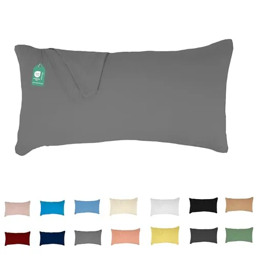 Livessa Kissenbezug 40 x 80 cm - Verdeckter Reißverschluss an der Langen Seite, Kopfkissenbezug aus%100 Baumwolle Jersey Stoff, Ultra weich und atmungsaktiv, Oeko-Tex Zertifiziert