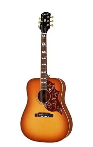 Epiphone Hummingbird Westerngitarre - Hochwertige Westerngitarre mit massiver Sitka-Fichtendecke und Mahagoni-Korpus, ideal für ein warmes Klangbild und vielseitige Spielmöglichkeiten.