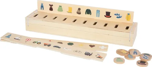 small foot Bildersortierbox aus Holz - Lernspiel für Kinder - Gesellschaftsspiel mit 60 Bildern zum Sortieren und Entdecken, fördert motorische Fähigkeiten und Formerkennung. Ideal für Kinder ab 3 Jahren, kompakt und sicher verstaut.