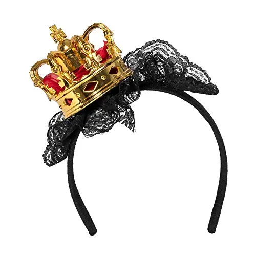 Boland 64559 - Tiara Königin, Haarreif mit goldener Krone, für Kinder, Karneval, Fasching, Fastnacht, Halloween, Mottoparty, Theater, Bühne