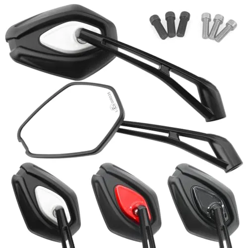 Area1 Motorradspiegel Set - E-geprüft für Motorroller und ATVs - Hochwertige Motorrad-Seitenspiegel von Area1, Set mit 2 Spiegeln (rechts+links), E-Prüfzeichen, flexibel montierbar auf 95% aller Fahrzeuge, modernes Design und 2 Jahre Austauschgarantie.