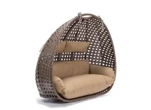 Home Deluxe Polyrattan Hängesessel-Korb «Twin» – Entspannung in verschiedenen Farben - Hängesessel aus Polyrattan für drinnen und draußen, ideal zum Entspannen, Lesen oder Filmeschauen – schwebend wie auf Wolken!
