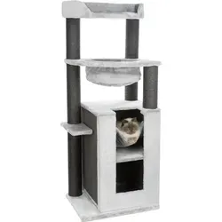Trixie Katzen Kratzbaum XXL Leandro hellgrau - Mittelgroßer Kratzbaum in elegantem Grau, ideal für große Katzen und bietet optimalen Kratz- und Spielspaß.