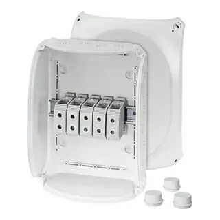 Hensel DK3535G Kabelabzweigkasten 16-35qmm 3ph 5pol - Kabelbox für Aufputz-Anwendungen, witterungsbeständig mit innovativer Klemmentechnik für Leiterquerschnitte bis 35 mm². Ideal für sichere Installationen in Gebäuden und im Freien.
