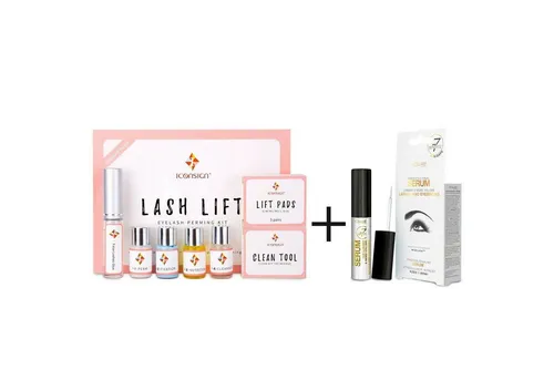 Iconsign Einzelwimpern Wimpernlifting Starter-Set 2023 mit GRATIS VOLLARE - Kunstwimpern Starter-Set für Wimpernlifting, inklusive 9 ml Wimperserum für verlängerte und gestärkte Wimpern, ideal für professionelle Anwendungen und Eigenanwendung.