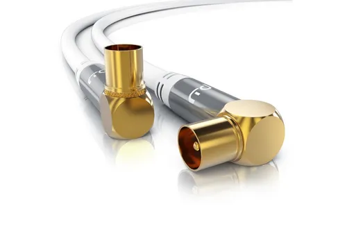 Primewire TV-Kabel, Koax, RF, IEC (150 cm), HDTV Antennenkabel 90° gewinkelt, 4fach Schirmung, 75Ohm, 120dB - 1,5m
