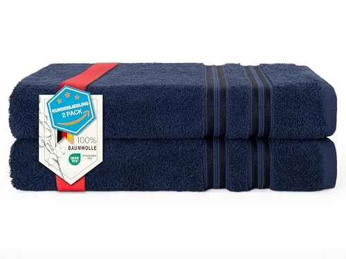Hammetex 2er Badetücher Set 70x140 cm in blau von Hammetex