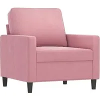 vidaXL Rosa Samt Sessel 60 cm - Eleganter Sessel aus weichem Samt, ideal zum Entspannen oder Plaudern. Robustes Metallgestell und dicke Polsterung sorgen für Komfort und Stabilität.