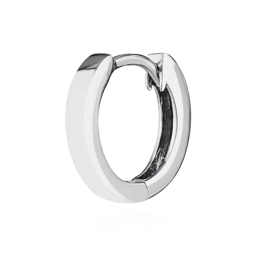 NKlaus Silber Klappcreole Ohrring 925er Sterlingsilber - Ohrringe für Damen aus anlaufgeschütztem 925er Sterlingsilber, leicht und elegant mit einem Außendurchmesser von 12,4mm für jeden Anlass.