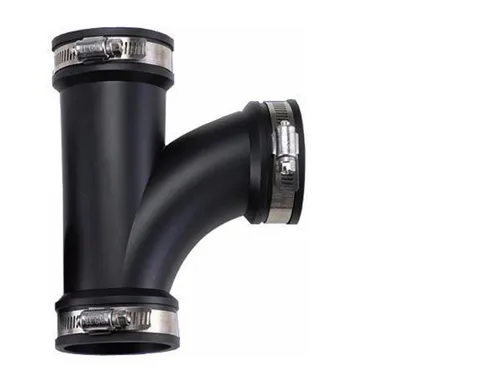 Flexibles T Stück Ø 50mm mit Schellen Top in schwarz von AquaForte