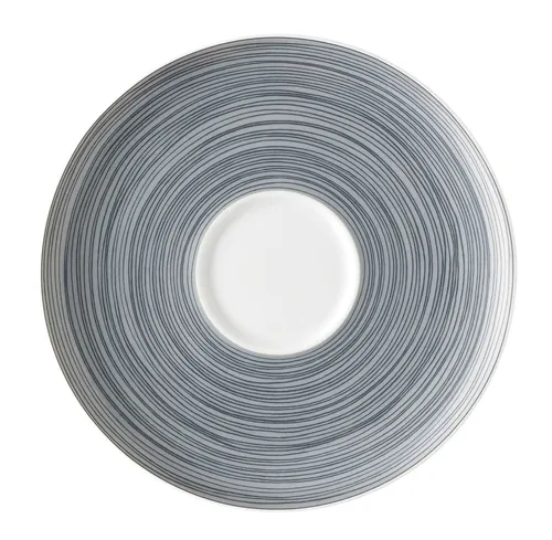 Rosenthal TAC Gropius Stripes 2.0 matt Untertasse 16cm - Elegante Untertasse mit dezentem Streifendekor, Durchmesser 16 cm, aus spülmaschinen- und mikrowellengeeignetem Porzellan.