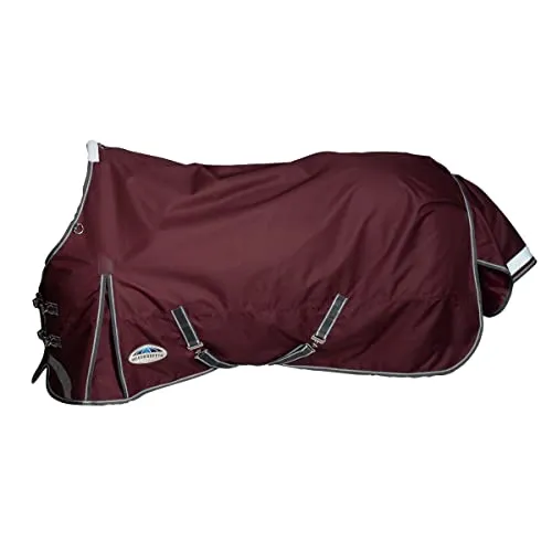 Weatherbeeta Comfitec Plus Dynamic II Medium-Lite Standard Neck Rug - Maroon/Grey - Reit- & Pferdebedarf, wasserdicht und atmungsaktiv mit 100g Füllung für optimalen Komfort und Schutz bei wechselhaften Wetterbedingungen.