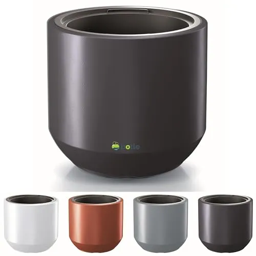 botle Blumentopf Massive Rund Form Modern Stil Matt 39 x 35cm mit Einsatz 18L Anthrazit