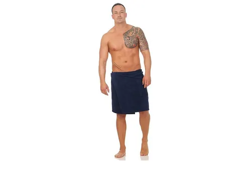CLASS HOME COLLECTION Saunatuch Herren Frottee Saunakilt Saunatuch Klettverschluss Sarong 50 x 136 cm, 100% Baumwolle (1-St), mit Klettverschluss