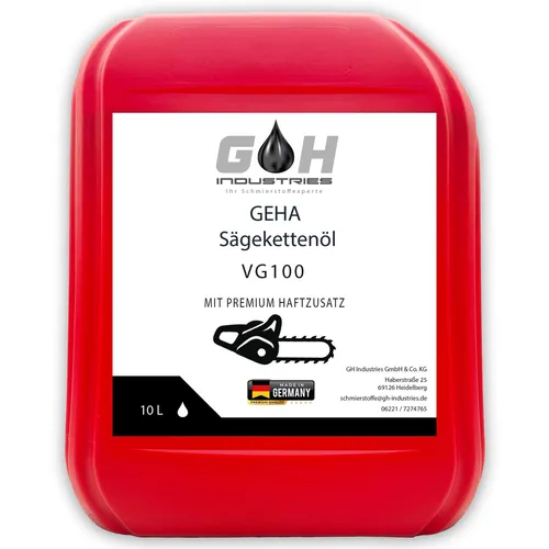 GEHA Sägekettenöl VG 100 | 10 L | Hochleistungs-Kettenöl für Motorsägen