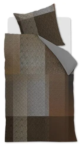 Beddinghouse Harris bettwäsche-Set 2 TLG. - 135x200 - Braun - Baumwolle - mit Reißverschluss